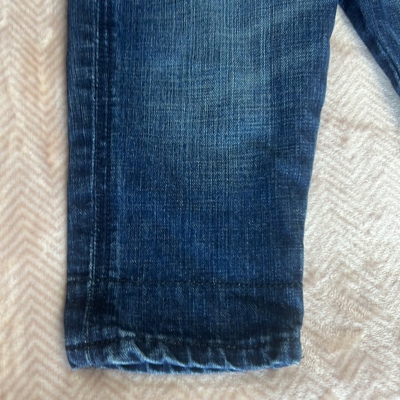 Adorable Wrangler Dark Blue Denim Overalls Baby 24 months Green Checked interior - Picture 6 of 9